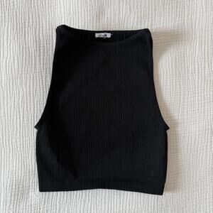 Cotton On Women's Black Ribbed Crop Tank Small